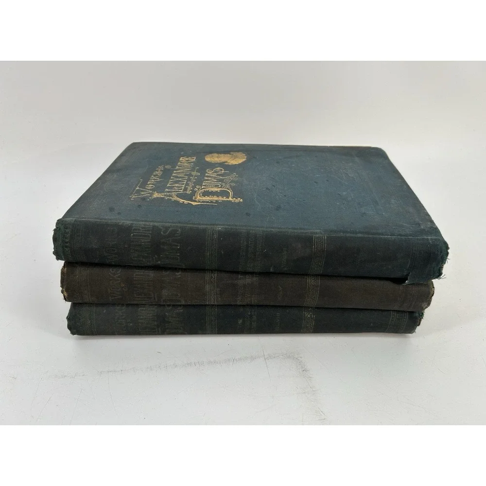 Antique 1893 The Works of Alexander Dumas Hardcover Books Volumes 5 6 & 8